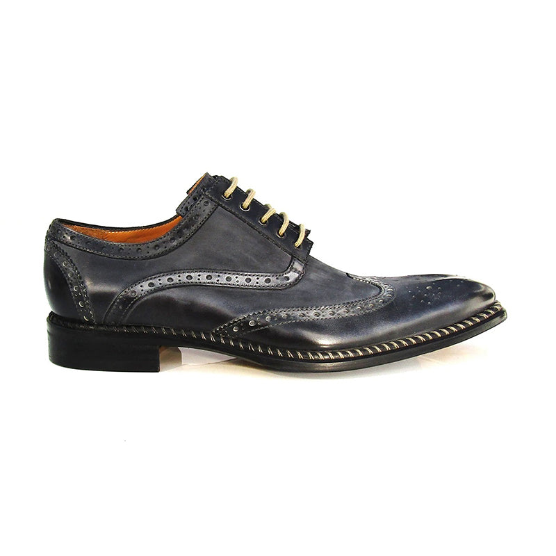 Jose Real Veloce Nubuck Wingtip Shoes Antracite Black