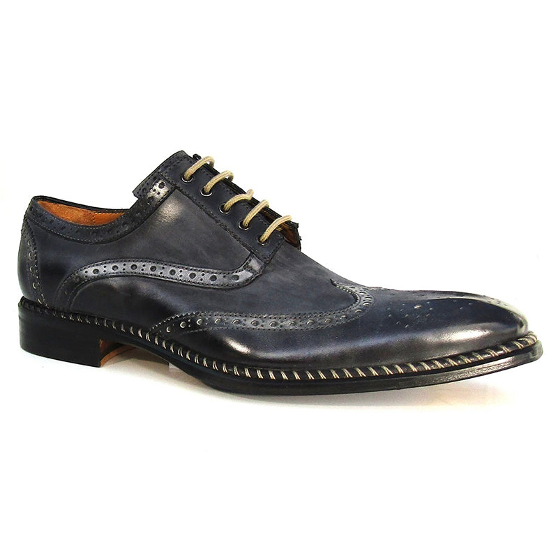 Jose Real Veloce Nubuck Wingtip Shoes Antracite Black