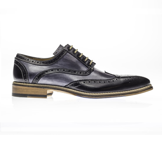 Jose Real Veloce Wingtip Spectator Shoes Black / Antracite