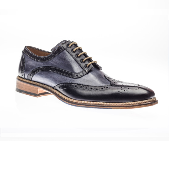 Jose Real Veloce Wingtip Spectator Shoes Black / Antracite