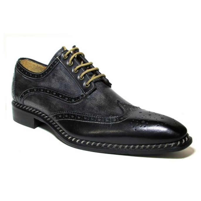 Jose Real Veloce Wingtip Brogues Black / Anthracite