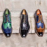 Jose Real Veloce Wingtip Shoes Black Antracite