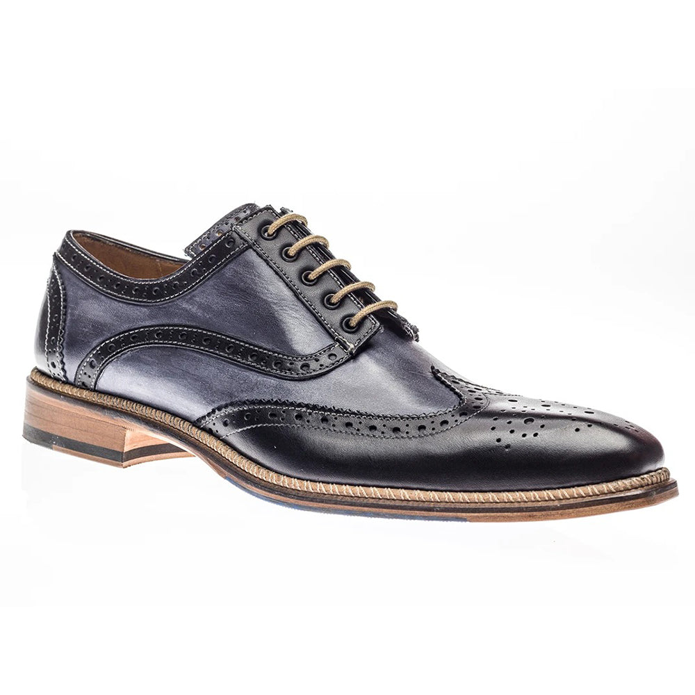 Jose Real Veloce Wingtip Shoes Black Antracite