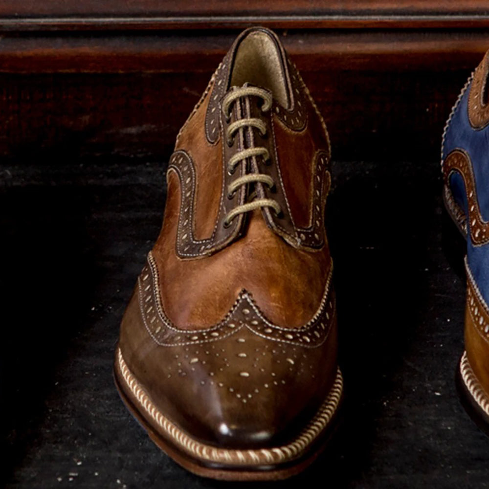 Jose Real Veloce Wingtip Shoes Cafe Cuoio