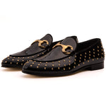 Vinci Leather The Jupiter Spike Leather Bit Loafer Limited Edition Black (D-7051 )