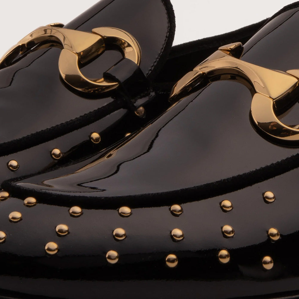 Vinci Leather The Jupiter Spike Leather Bit Loafer Limited Edition Black (D-7051 )