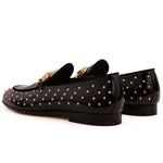 Vinci Leather The Jupiter Spike Leather Bit Loafer Limited Edition Black (D-7051 )
