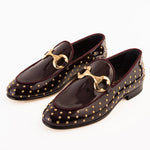 Vinci Leather The Jupiter Spike Leather Bit Loafer Limited Edition Burgundy (D-7051 )