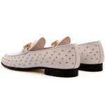 Vinci Leather The Jupiter Spike Leather Bit Loafer Limited Edition White (D-7051 )