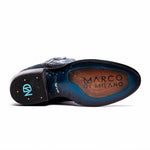 Marco Di Milano Kansas Python Round Toe Cowboy Boot Black / Blue
