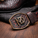 Marco Di Milano Kansas Python Round Toe Cowboy Boot Black Cherry