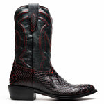 Marco Di Milano Kansas Python Round Toe Cowboy Boot Black Cherry