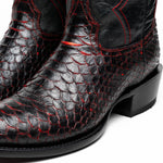 Marco Di Milano Kansas Python Round Toe Cowboy Boot Black Cherry