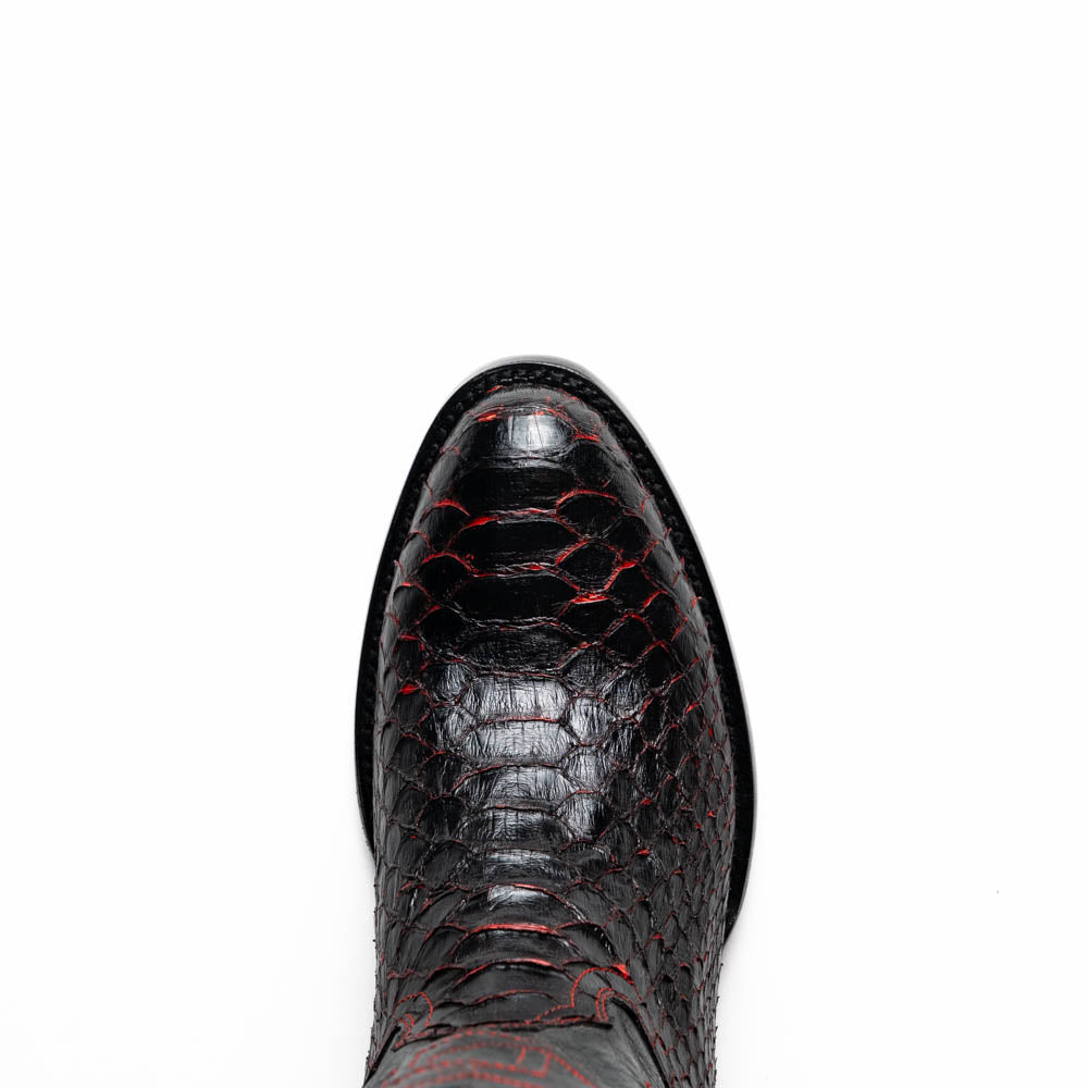 Marco Di Milano Kansas Python Round Toe Cowboy Boot Black Cherry