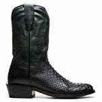 Marco Di Milano Kansas Python Round Toe Cowboy Boot Black