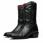 Marco Di Milano Kansas Python Round Toe Cowboy Boot Black