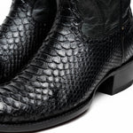 Marco Di Milano Kansas Python Round Toe Cowboy Boot Black