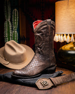Marco Di Milano Kansas Python Round Toe Cowboy Boot Brown