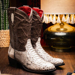 Marco Di Milano Kansas Python Round Toe Cowboy Boot Natural
