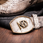 Marco Di Milano Kansas Python Round Toe Cowboy Boot Natural