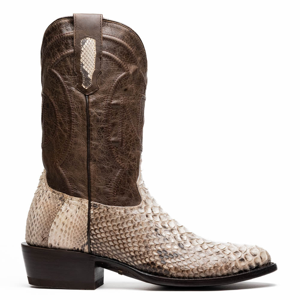 Marco Di Milano Kansas Python Round Toe Cowboy Boot Natural