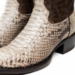 Marco Di Milano Kansas Python Round Toe Cowboy Boot Natural