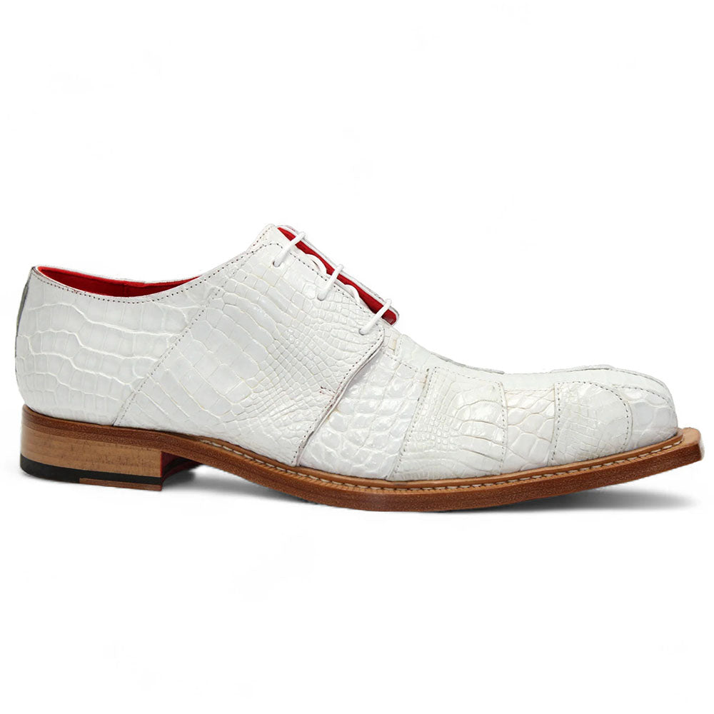 Fennix Kingston Genuine Alligator Shoes White