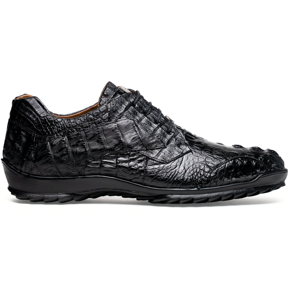 Marco Di Milano Kratos Caiman Crocodile Sneaker Black