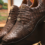Marco Di Milano Kratos Caiman Crocodile Sneaker Brown