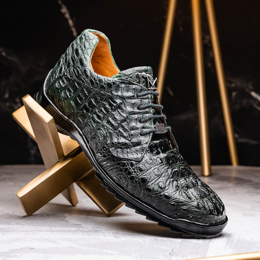 Marco Di Milano Kratos Caiman Crocodile Sneaker Forest Green