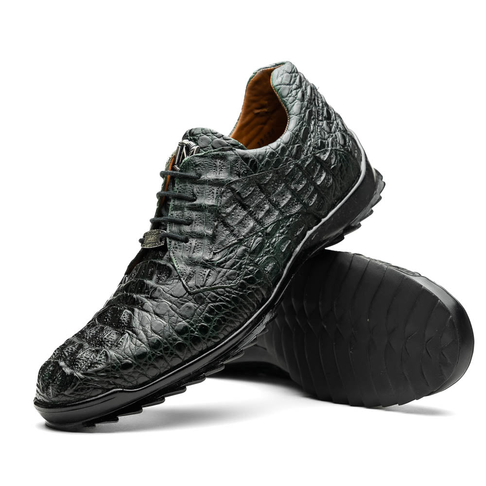 Marco Di Milano Kratos Caiman Crocodile Sneaker Forest Green