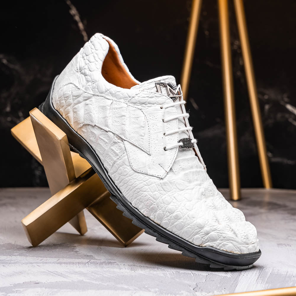 Marco Di Milano Kratos Caiman Crocodile Sneaker White