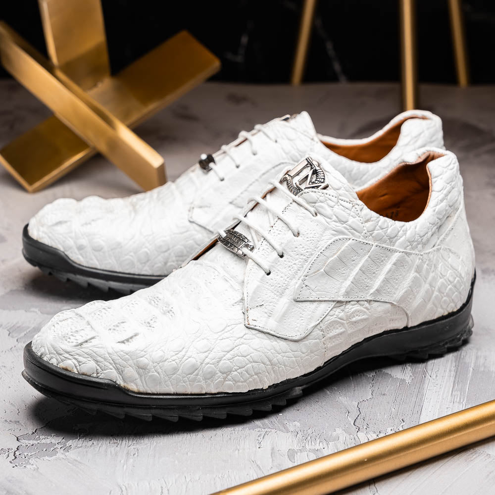 Marco Di Milano Kratos Caiman Crocodile Sneaker White