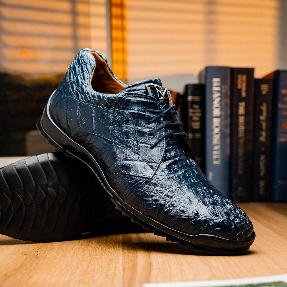 Marco Di Milano Kratos Caiman Crocodile Sneaker Navy