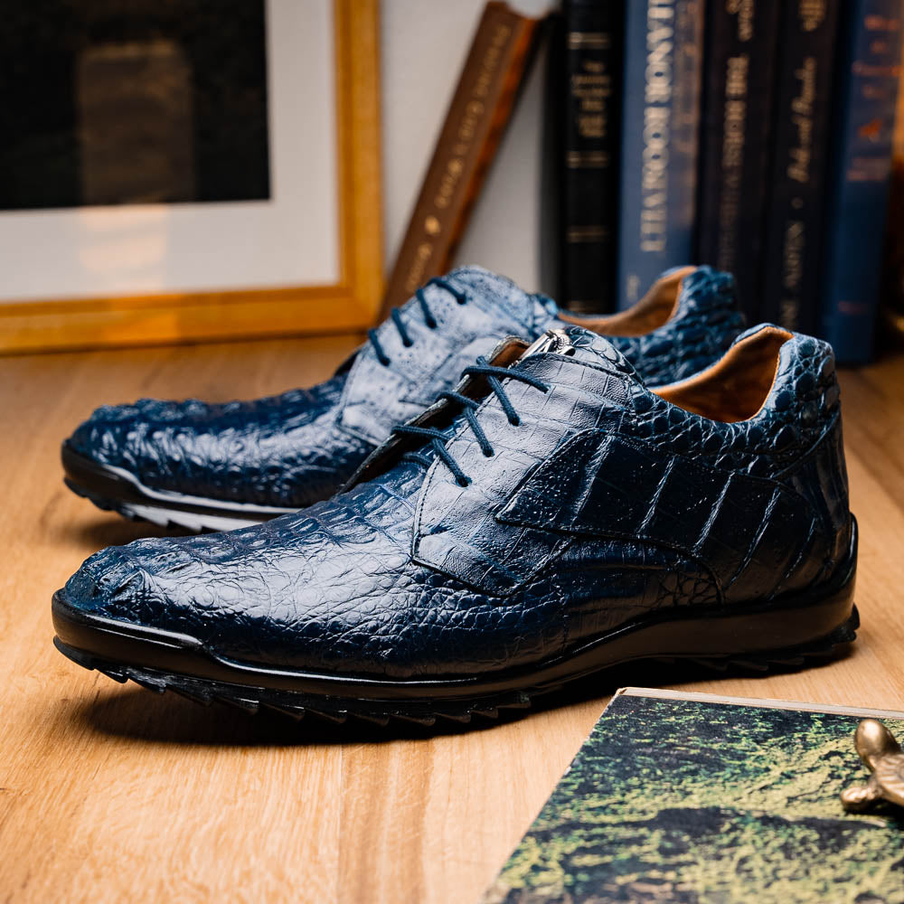Marco Di Milano Kratos Caiman Crocodile Sneaker Navy