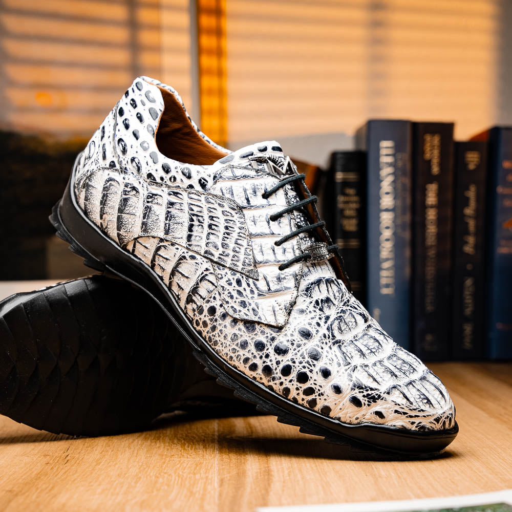 Marco Di Milano Kratos Caiman Crocodile Sneaker Newspaper