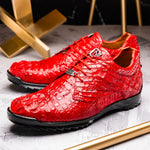 Marco Di Milano Kratos Caiman Crocodile Sneaker Red