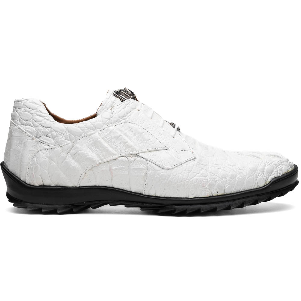 Marco Di Milano Kratos Caiman Crocodile Sneaker White