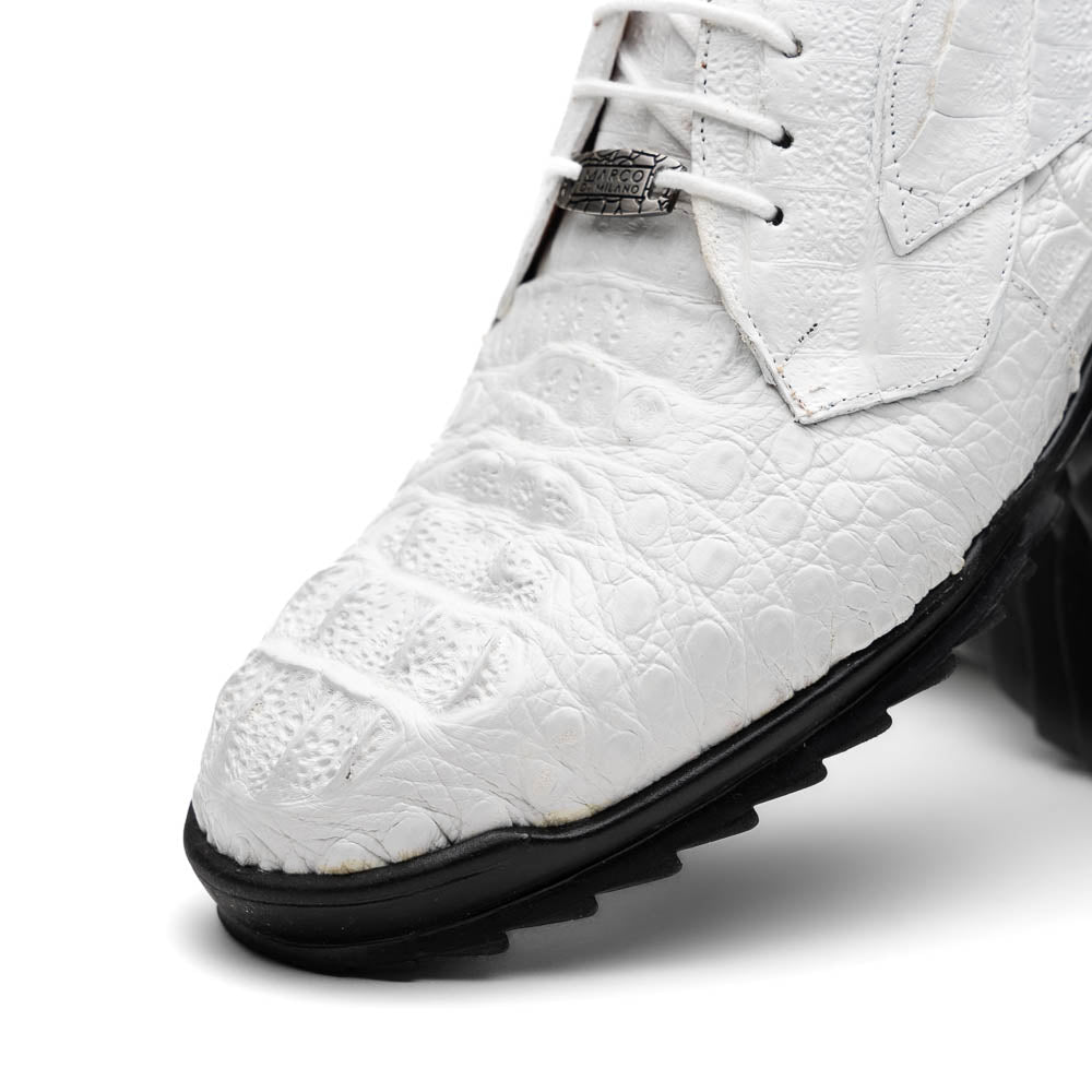 Marco Di Milano Kratos Caiman Crocodile Sneaker White