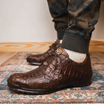 Marco Di Milano Kratos Caiman Crocodile Sneaker Brown