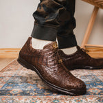 Marco Di Milano Kratos Caiman Crocodile Sneaker Brown