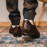 Marco Di Milano Kratos Caiman Crocodile Sneaker Brown