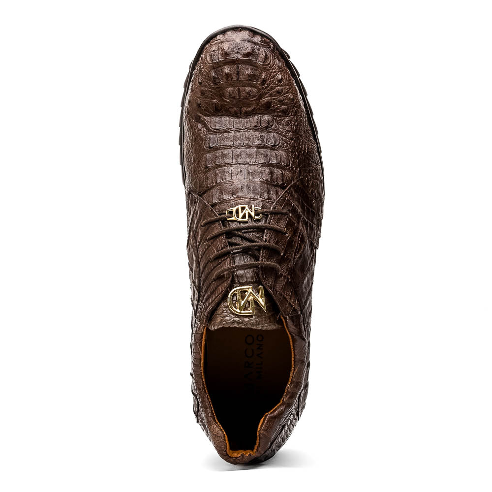 Marco Di Milano Kratos Caiman Crocodile Sneaker Brown