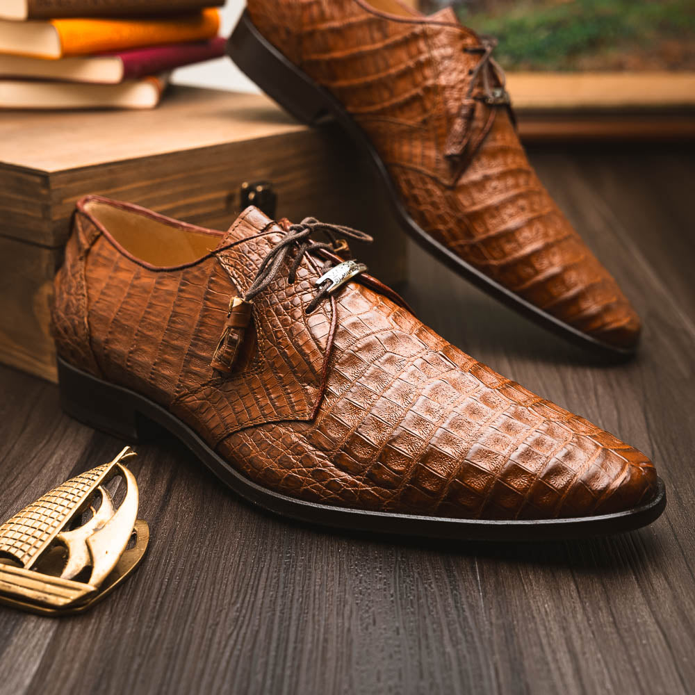 Marco Di Milano Lacio Caiman Crocodile Derby Bay Apache