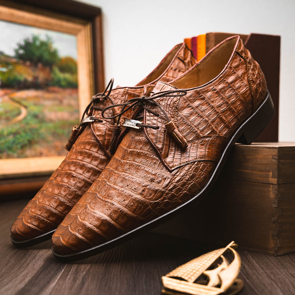 Marco Di Milano Lacio Caiman Crocodile Derby Bay Apache