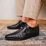 Marco Di Milano Lacio Caiman Crocodile Derby Black