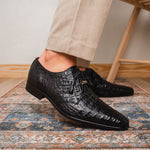 Marco Di Milano Lacio Caiman Crocodile Derby Black