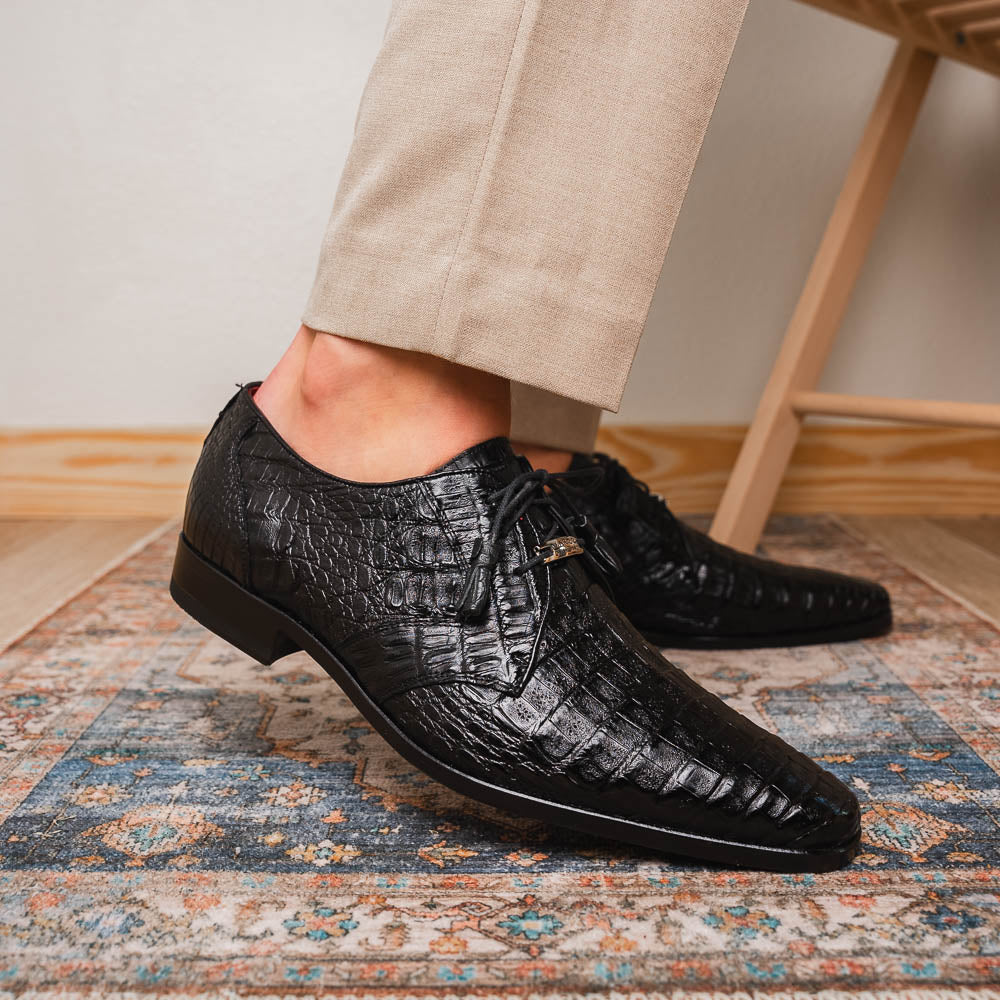 Marco Di Milano Lacio Caiman Crocodile Derby Black