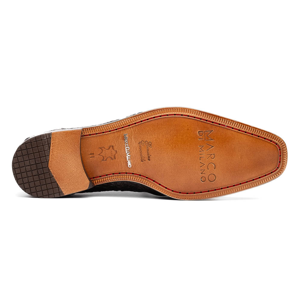Marco Di Milano Lacio Caiman Crocodile Derby Brown