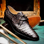 Marco Di Milano Lacio Caiman Crocodile Derby Brown